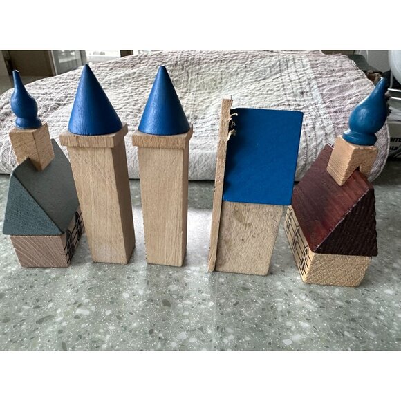 Wooden Germany Miniature Village Trees Barns Houses Animals Tractors Fencing VTG - Picture 10 of 16